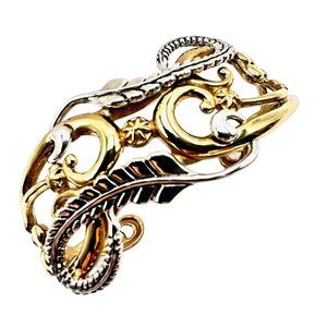 Carolyn Pollack Relios 925 Sterling Silver Brass Bracelet 6.5 Inch & Ajdustable